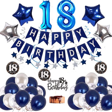 Buy 18 Birthday Party Decorationsblue 18th Birthday Decorations For