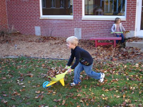 The Very Hungry Preschoolers Raking Leaves