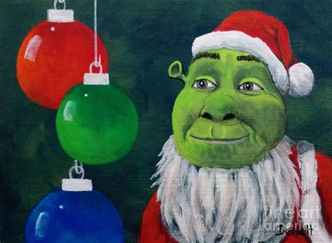 A Very Merry Shrek Christmas Painting By Danett Britt Pixels