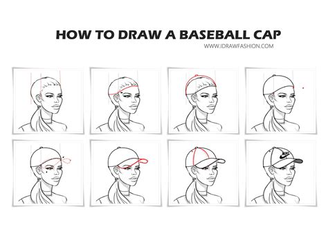 How To Draw A Baseball Hat In 8 Steps I Draw Fashion Cap Drawing