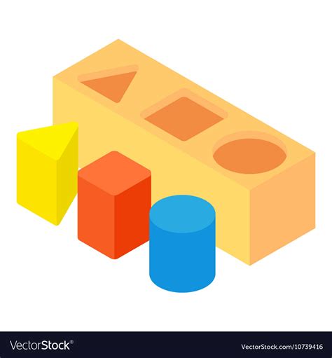 Different Toy Blocks Icon Cartoon Style Royalty Free Vector