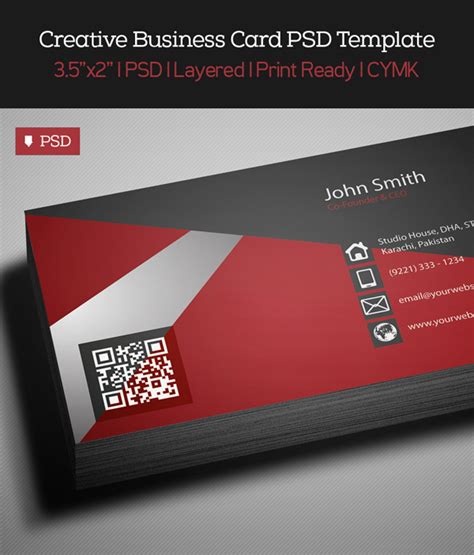 A beautiful background scene is animated to create this realistic mockup with a business card holder. Free Creative Red Business Card PSD Template | Freebies ...