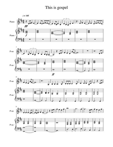This Is Gospel Sheet Music For Piano Download Free In Pdf Or Midi