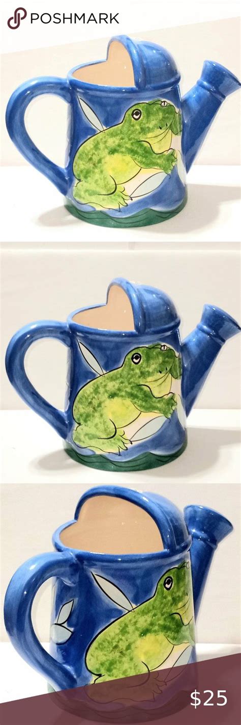 Vintage Hand Painted Ceramic Frogs Bee And Lily Pad Pitcher In 2023