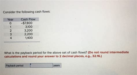 solved consider the following cash flows year 1 cash flow