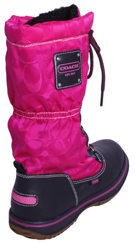 Coach Shaine Signature Snow Rain Boots Magenta 8 New Ebay