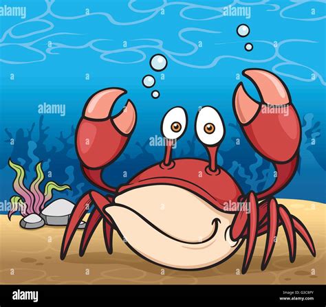 Vector Illustration Of Cartoon Crab Stock Vector Image And Art Alamy