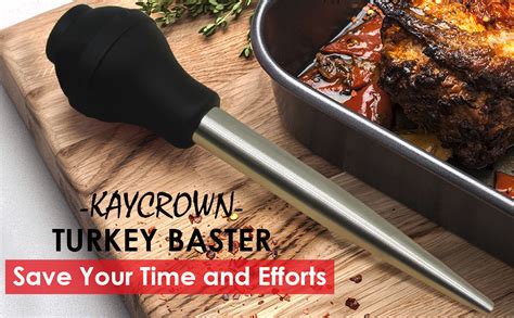 kaycrown stainless steel turkey baster commerical grade quality fda silicone bulb including