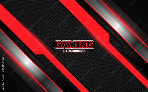 Abstract Futuristic Black And Red Gaming Background With Modern Esport