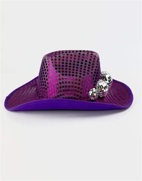 Disco Cowboy Hat In Purple Sequin Cowboy Hats Cowboy Disco