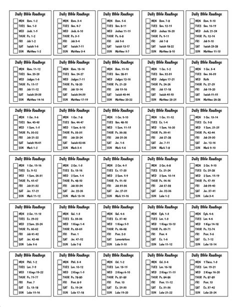 Printable Bible Reading Schedule Printable Schedule