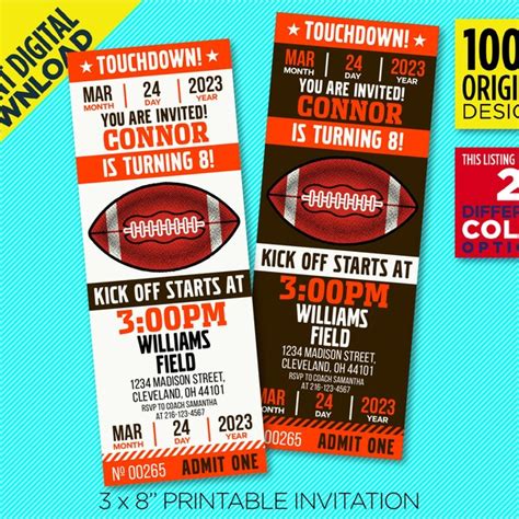 Cleveland Browns Party Invitation Etsyde