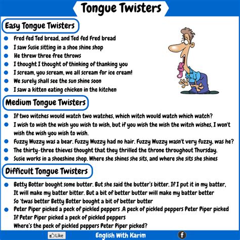 Tongue Twisters In English