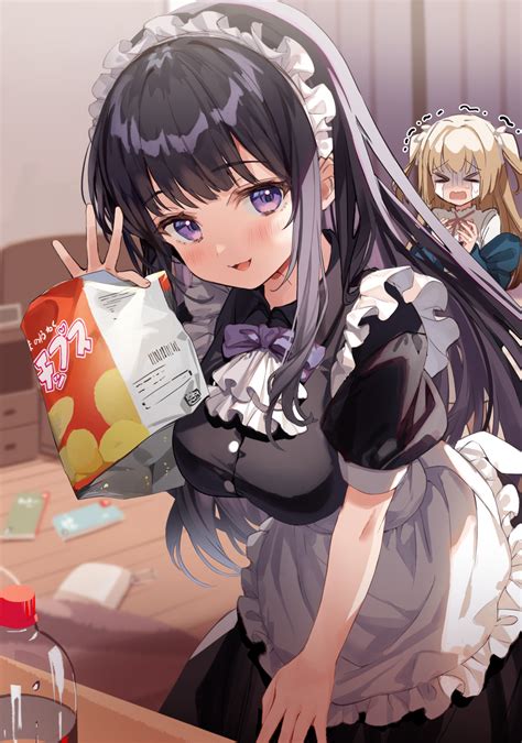 Wallpaper Anime Girls Maid Outfit Vertical 1053x1500 Zombieg