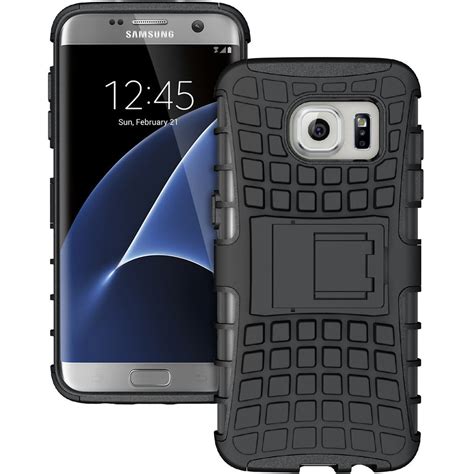 Rugged Tough Shockproof Case For Samsung Galaxy S7 Edge Black