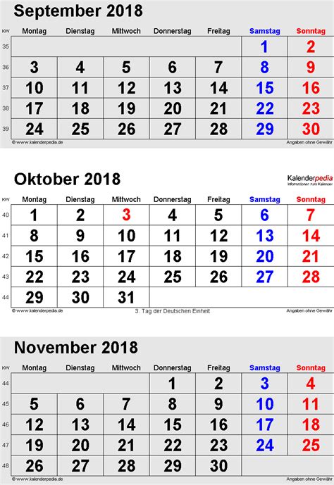 We provide december 2018 calendar in easy to use formats such as ms word, openoffice, pdf and gif formats. Kalender October 2018 als PDF-Vorlagen