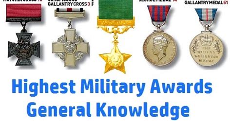 Highest Military Awards General Knowledge Mcqs 1 Atif Pedia