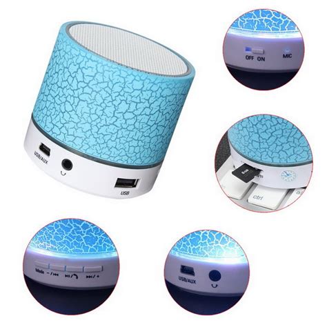 Portable Mini Wireless Speakers Handsfree Led Light Speaker With Tf Usb