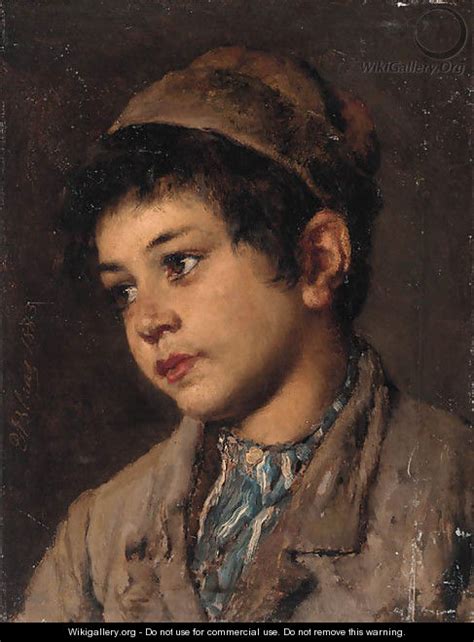 Portrait Of A Young Boy Head And Shoulders Eugene De Blaas