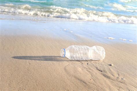 Plastic Bottle Garbage Waste On Sand Beach Garbage Rubbish On Beach