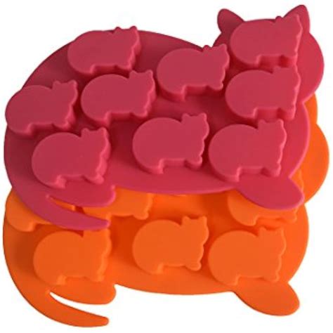 Cat Shaped Silicone Ice Cube Molds And Tray Pack Of 2 Kitchen And Dining