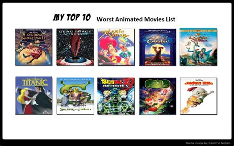 My Top 10 Worst Animated Movies List By Bluesplendont On Deviantart