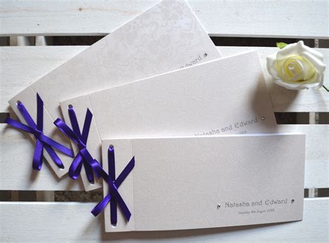 Cheque book wedding invitations wedding invitation cards invites art deco wedding lilac stationery ribbon satin bows. Cheque Book Wedding Invitation with RSVP Satin Bow SAMPLE | Etsy | Cheque book wedding ...