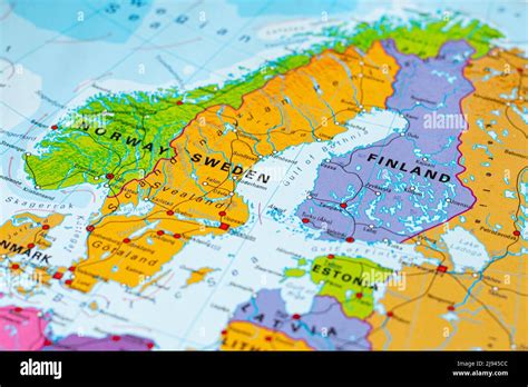 Carte De La Scandinavie Avec La Norvège La Finlande Et La Suède L