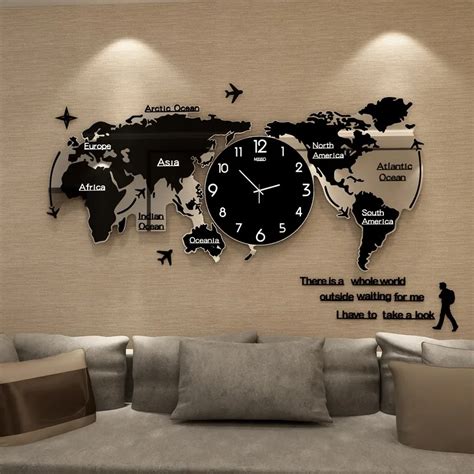 World Map Clock Modern Simple Atmospheric Individuality Creative Quartz