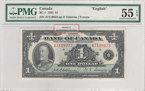 1935 Bank Of Canada 1 00 Pmg Au55 Epq