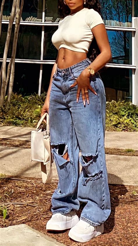 cute ripped jeans outfit artofit