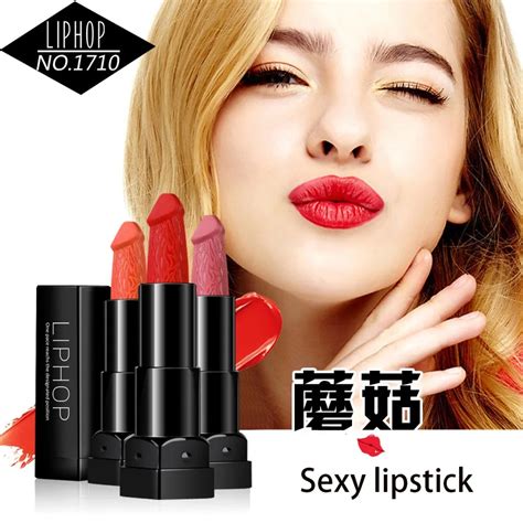 Liphop Brand Penis Shape Lipstick 6 Colors Mushroom Lipstick Long