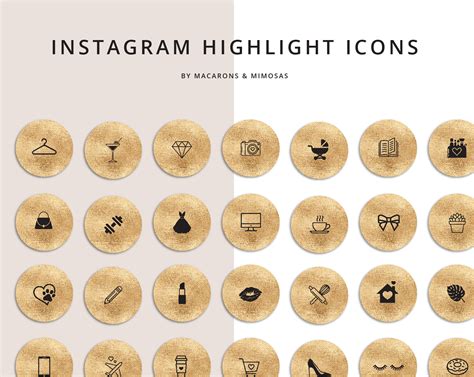 52 Gold Instagram Story Highlights Icons Macarons And Mimosas