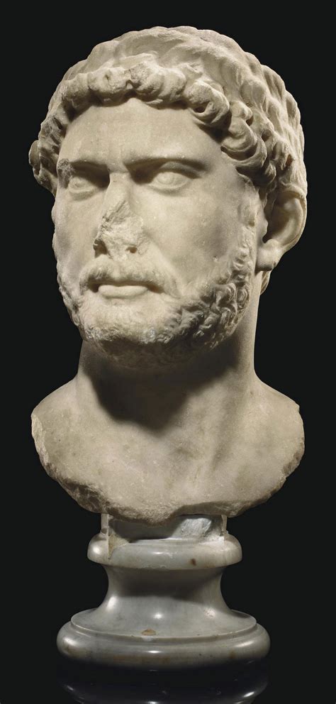 A Roman Marble Portrait Bust Of The Emperor Hadrian Circa 117 138 Ad