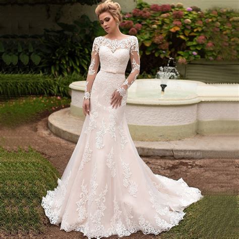 gorgeous mermaid wedding dresses turkey 2019 lace custom made long sleeve bridal dress wedding