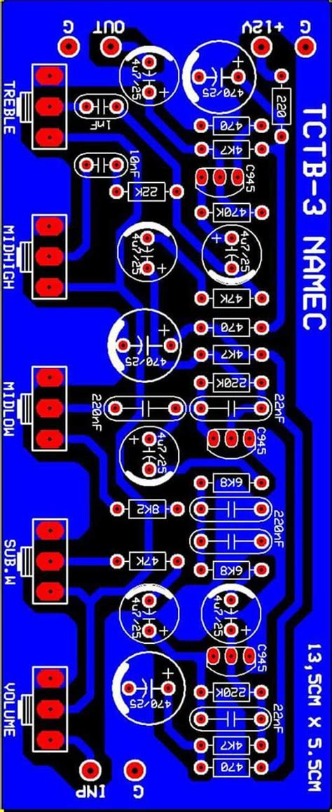 Audio tone control schematic diagram the input buffer amplifier provides a gain of approximately 2 (rf/rin) with the specified resistor values. PCB Layout Design - Electronic Circuit