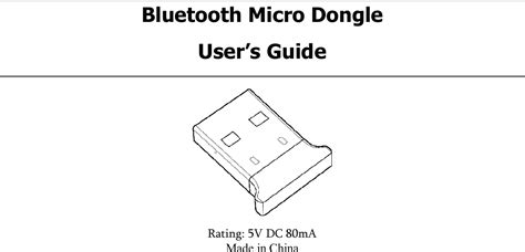 Primax Electronics D Bluetooth Micro Adapter User Manual Bt Dongle Um Modify