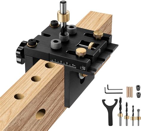 Hand And Power Tool Accessories Locator Jig 3 In 1 Woodworking Doweling Jig Kit With Positioning