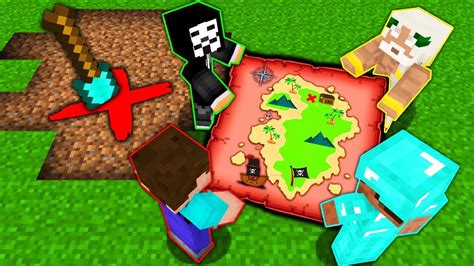 Minecraft Battle Noob Vs Pro Vs Hacker Vs God Secret Treasure Map