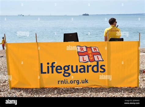 Rnli Lifeguards Sign On Southsea Beach In Portsmouth England 2