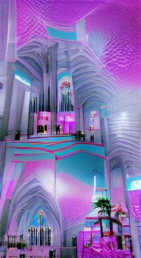 Vaporwave Cathedral Ai Generated Artwork Nightcafe Creator