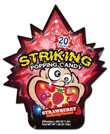 Striking Popping Candy Strawberry 20 Poches 30g