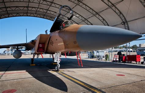 Maintainer Prepares Camo F 15 For Final Flight Eglin Air Force Base
