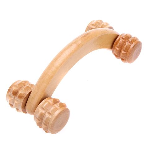 Handheld Wooden 4 Wheels Rollers Massager Body Arm Back Massager Lw Ebay