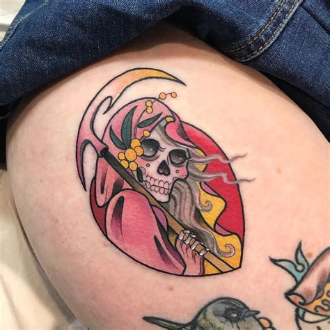 Home >> 64+ best grim reaper tattoos design and ideas. Neo traditional grim reaper tattoo - Tattoogrid.net