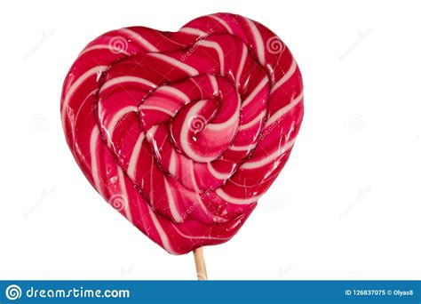 Heart Shaped Lollipop Isolated On White Background Stock Image - Image ...