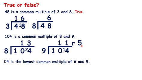 Find Common Multiples And The Lowest Common Multiiple Of Two Numbers