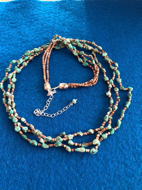 Multi Strands Turquoise Necklace Natural Turquoise Beaded Etsy
