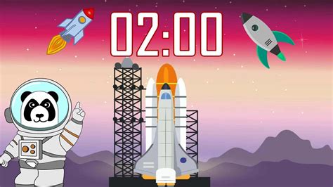 2 Minute 🚀 Space Shuttle Rocket Countdown Timer With Blastoff 👨‍🚀👩‍🚀