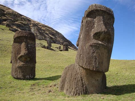 Moai Statues On Easter Island Coordinates Loveland Sculpture Wall